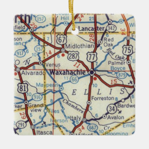 Adorno De Cerámica Mapa de cosechas de Waxahachie TX