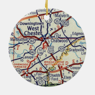 Adorno De Cerámica Mapa de cosechas de West Chester PA