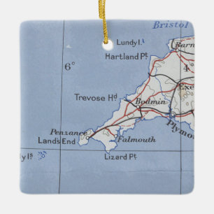 Adorno De Cerámica Mapa de cosechas del Cornwall de Bodmin