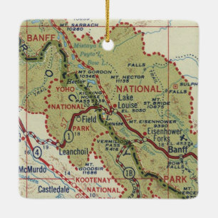 Adorno De Cerámica Mapa de cosechas del lago Louise AB