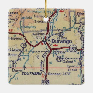 Adorno De Cerámica Mapa de cosechas Durango CO
