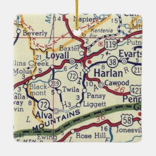 Adorno De Cerámica Mapa de cosechas Harlan KY