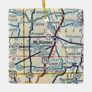 Adorno De Cerámica Mapa de cosechas McKinney TX
