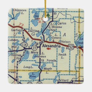Adorno De Cerámica Mapa de cosechas MN de Alejandría