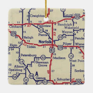 Adorno De Cerámica Mapa de cosechas Norfolk NE