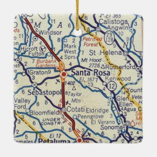 Adorno De Cerámica Mapa de cosechas Santa Rosa CA