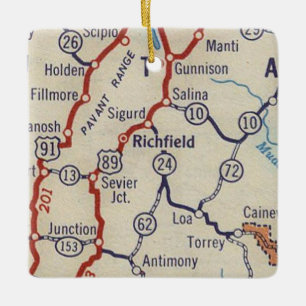 Adorno De Cerámica Mapa de cosechas UT de Richfield