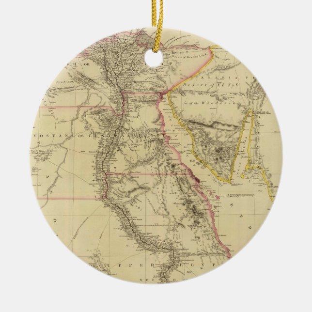 Adorno De Cerámica Mapa de época de Egipto (1832) (Frente)