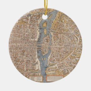 Adorno De Cerámica Mapa de época de París (1550)
