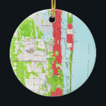 Adorno De Cerámica Mapa de FL del vintage West Palm Beach y del Palm<br><div class="desc">Esto es un mapa del vintage de West Palm Beach y del Palm Beach la Florida producida originalmente en 1946.</div>