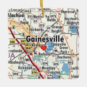 Adorno De Cerámica Mapa de Gainesville Florida