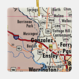 Adorno De Cerámica Mapa de Gonzalez Florida