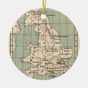 Adorno De Cerámica Mapa de Inglaterra antigua