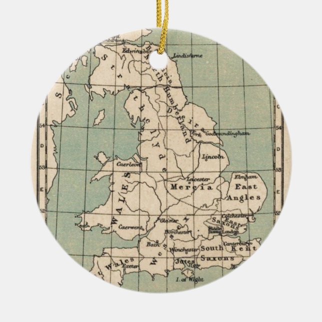 Adorno De Cerámica Mapa de Inglaterra antigua (Frente)