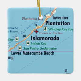 Adorno De Cerámica Mapa de Islamorada Florida