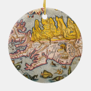 Adorno De Cerámica Mapa de Islandia
