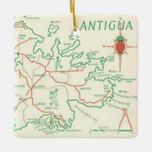 Adorno De Cerámica Mapa de la Antigua Antigua Vieja