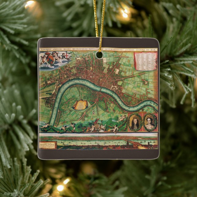Adorno De Cerámica Mapa de la calle antigua de Londres, de Johannes d (Árbol)