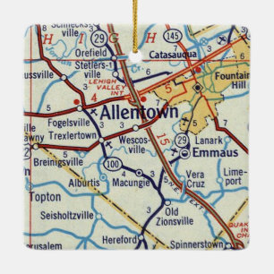 Adorno De Cerámica Mapa de la cosecha Allentown PA