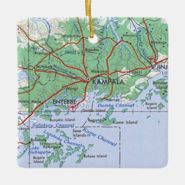 Adorno De Cerámica Mapa de la cosecha de Kampala Uganda (Anverso)