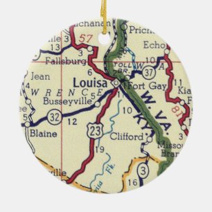 Adorno De Cerámica Mapa de la cosecha de Louisa KY