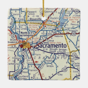 Adorno De Cerámica Mapa de la cosecha de Sacramento