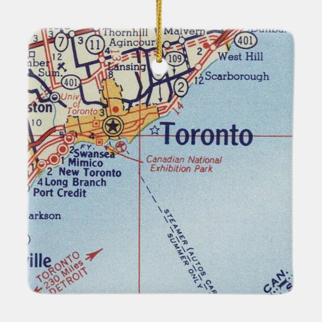 Adorno De Cerámica Mapa de la cosecha de Toronto (Reverso)