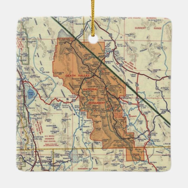 Adorno De Cerámica Mapa de la cosecha del Valle de la Muerte (Reverso)