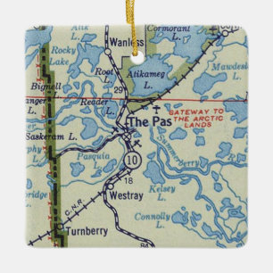 Adorno De Cerámica Mapa de la cosecha Pas Manitoba