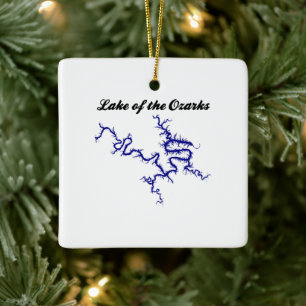 Adorno De Cerámica Mapa de la costa azul del lago de los Ozarks Misso