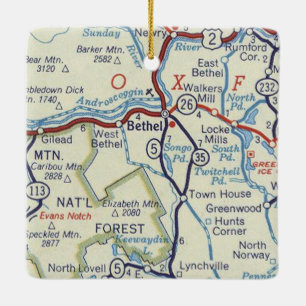 Adorno De Cerámica Mapa de la época Bethel Maine