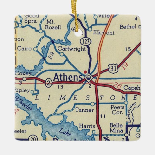 Adorno De Cerámica Mapa de la época de Atenas AL (Anverso)