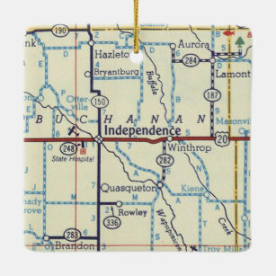 Adorno De Cerámica Mapa de la época de la independencia de Iowa