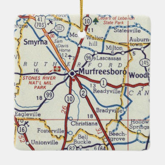 Adorno De Cerámica Mapa de la época de Murfreesboro
