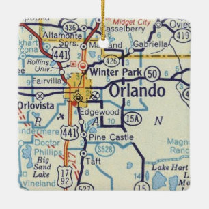 Adorno De Cerámica Mapa de la época de Orlando