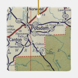Adorno De Cerámica Mapa de la época de Potsdam NY