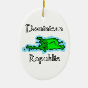 Adorno De Cerámica Mapa de la República Dominicana