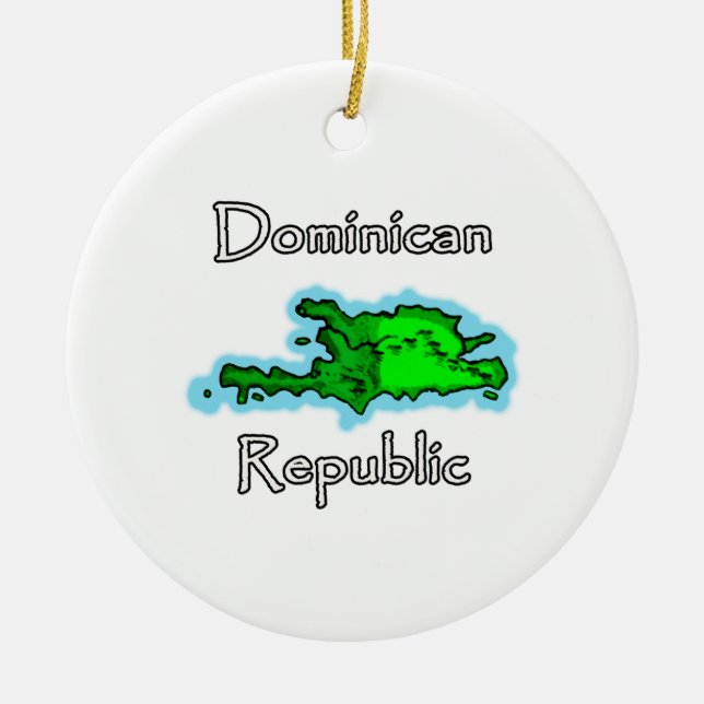 Adorno De Cerámica Mapa de la República Dominicana (Frente)