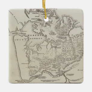 Adorno De Cerámica Mapa de la tierra entre Auckland y el río de