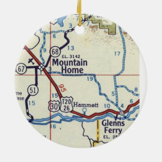 Adorno De Cerámica Mapa de la Vintage de Mountain Home Idaho