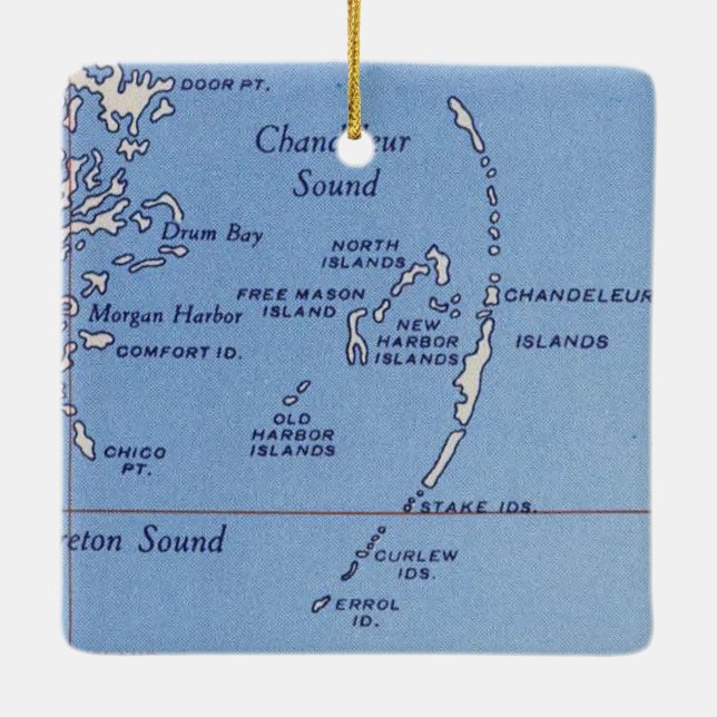 Adorno De Cerámica Mapa de las Islas Candeleur (Reverso)