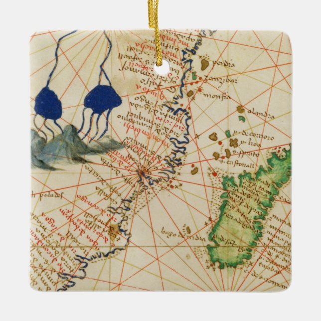 Adorno De Cerámica Mapa de Madagascar (Anverso)