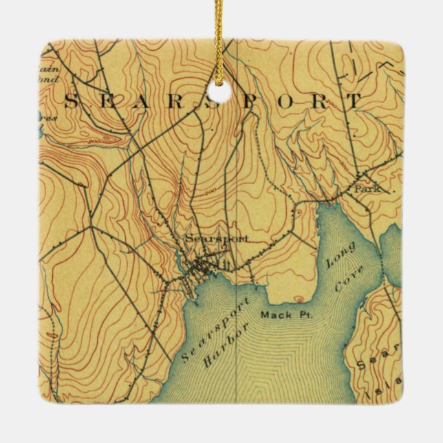 Adorno De Cerámica Mapa de Maine de Bussport 1915 (Reverso)