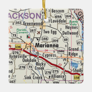 Adorno De Cerámica Mapa de Marianna Florida