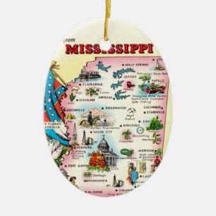 Adorno De Cerámica Mapa de Mississippi