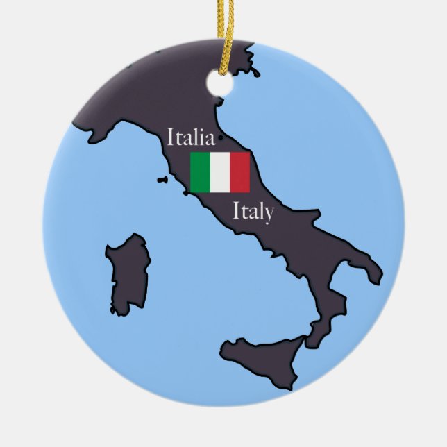 Adorno De Cerámica Mapa de Ornament de Italia (Frente)