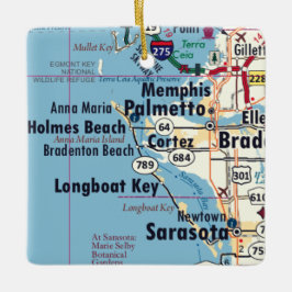 Adorno De Cerámica Mapa de Palmetto Florida