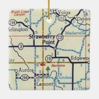Adorno De Cerámica Mapa de punto de fresa Iowa