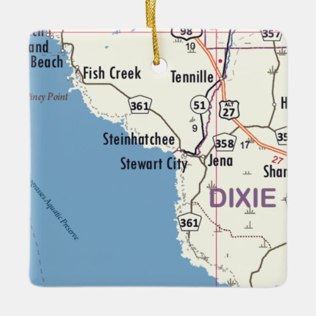 Adorno De Cerámica Mapa de Stewart City en Florida (Anverso)