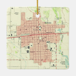 Adorno De Cerámica Mapa de Topo de Hondo TX